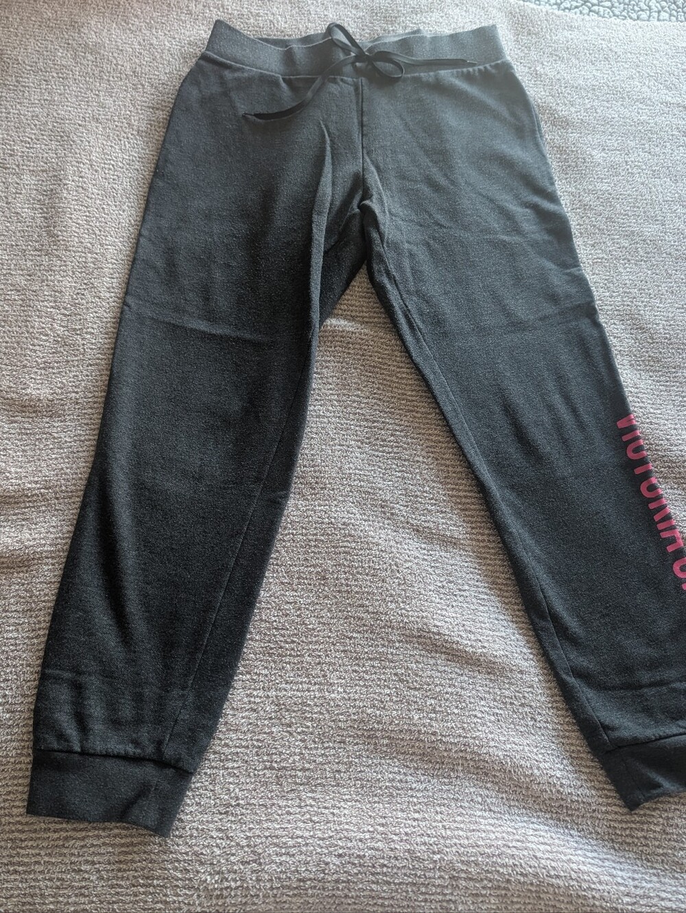 Victoria Sport charcoal gray Jogger Pants with Pink Side Logo